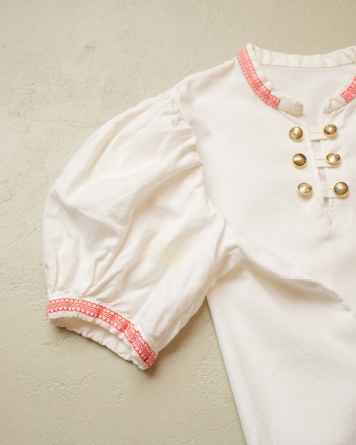 1940s/50s Womens German Traditional Blouse white - L/XL