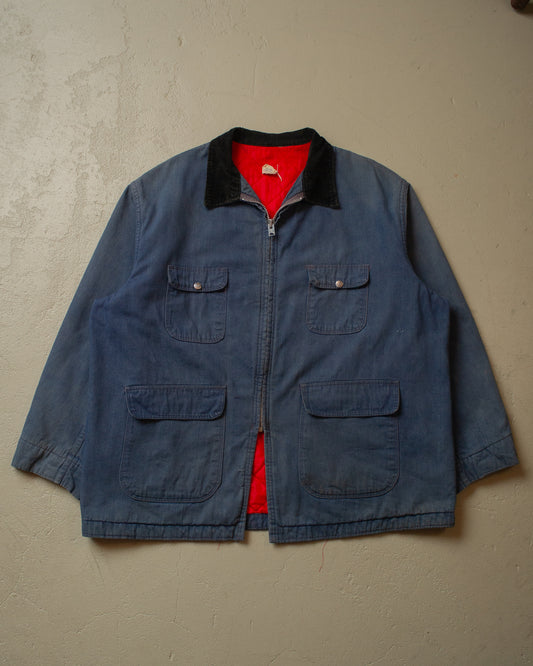 60s/70s Sears Denim Workwear Jacket faded blue - XXL