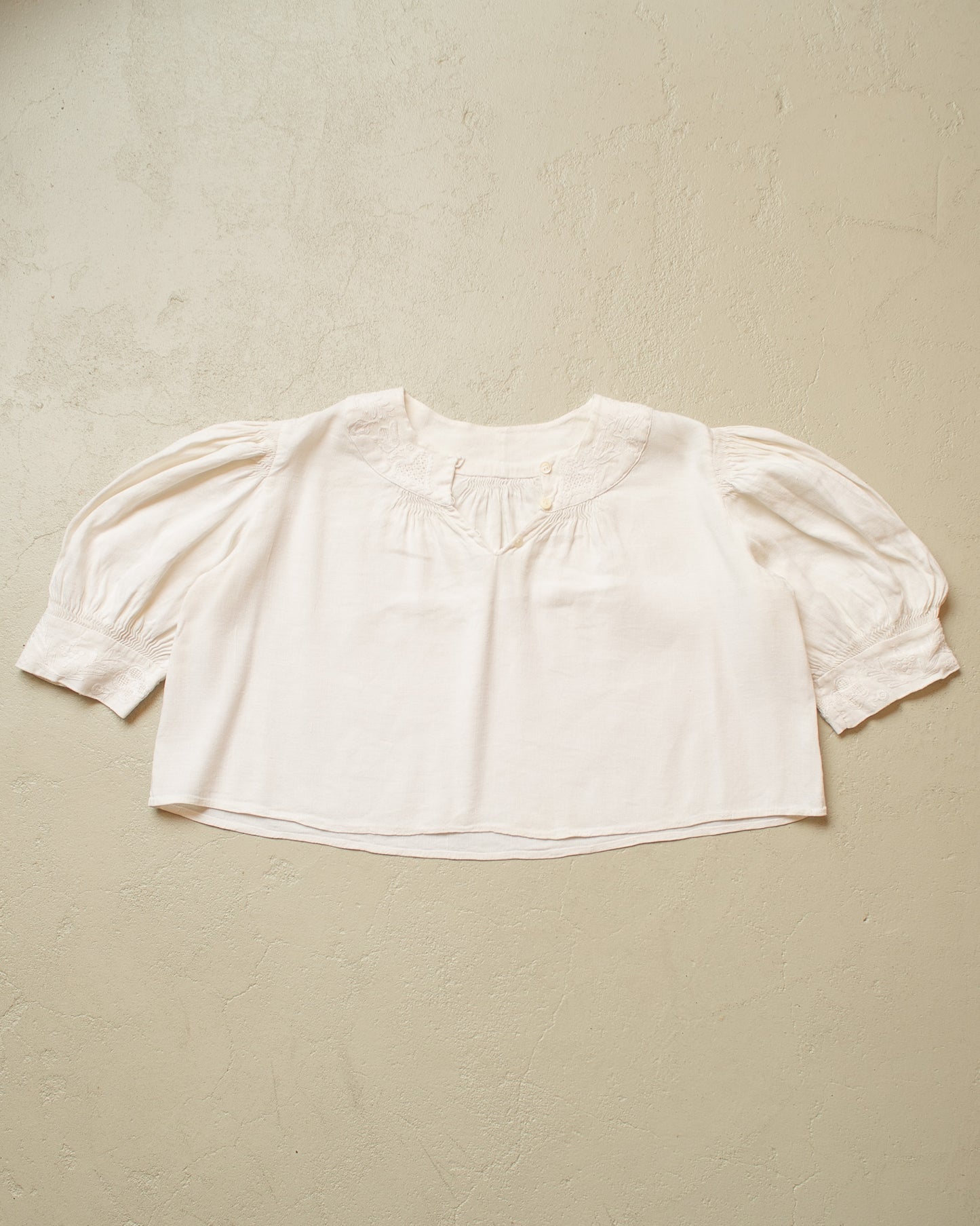 1910s/20s Womens Embroidered Blouse white - M/L