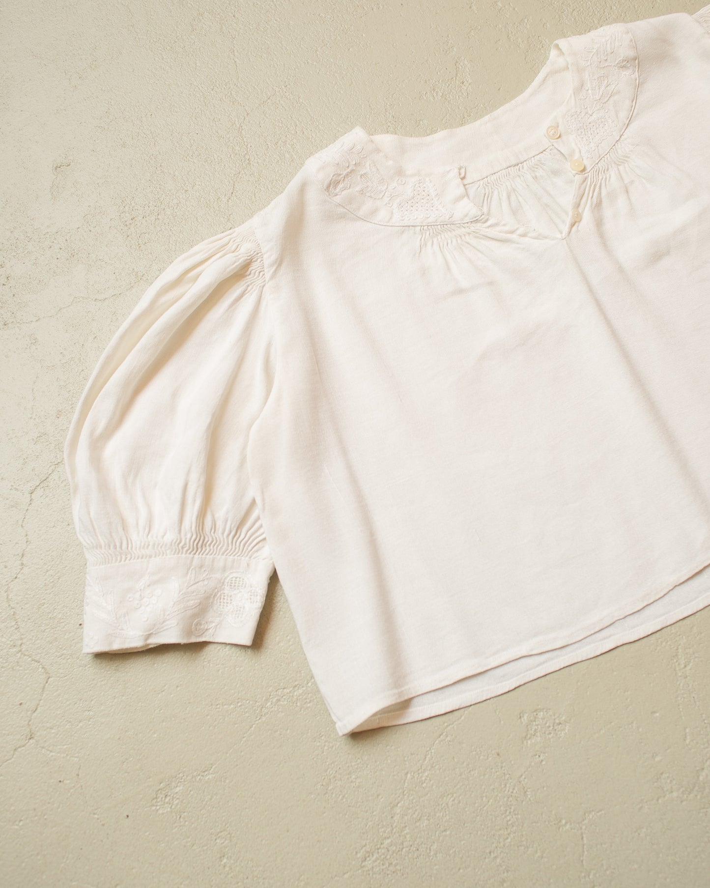 1910s/20s Womens Embroidered Blouse white - M/L