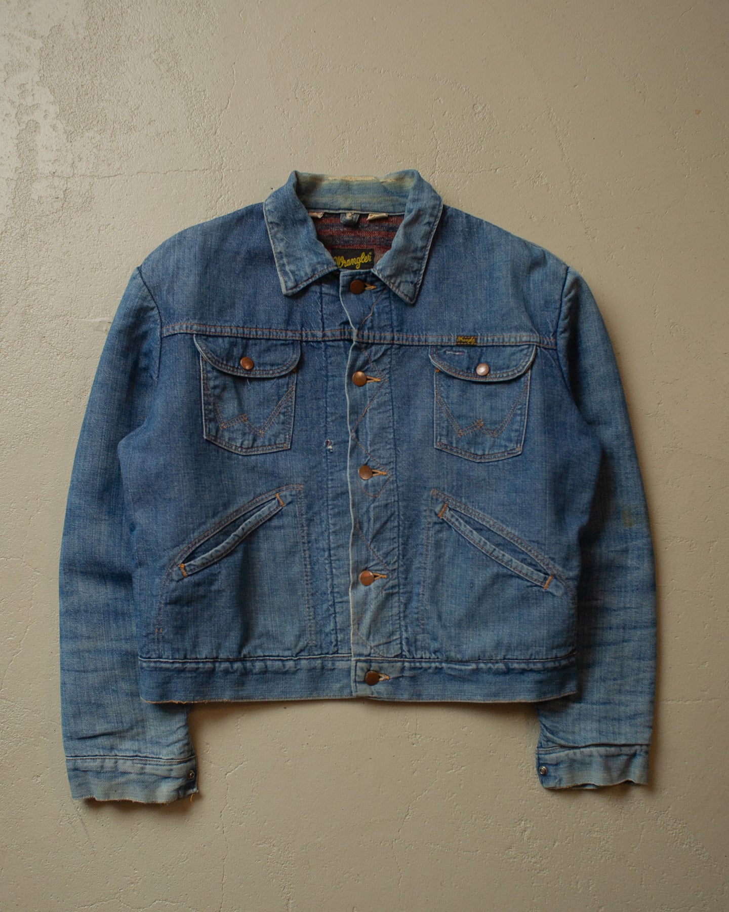 70s Wrangler Blanket Lined Denim Jacket blue - S/M