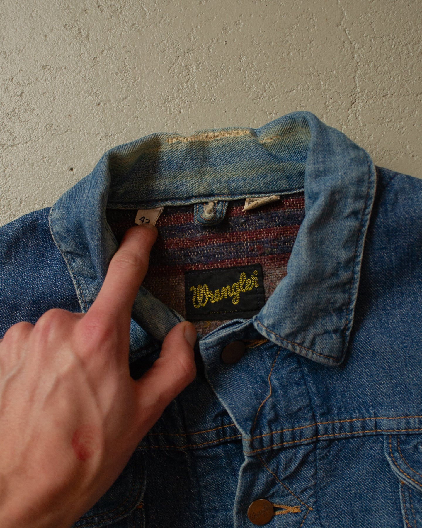 70s Wrangler Blanket Lined Denim Jacket blue - S/M