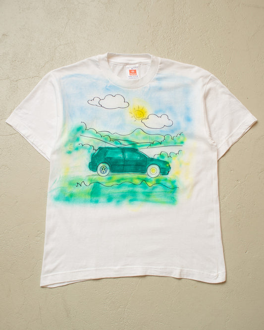 1990s VW Polo Airbrushed Promo T-shirt white - S