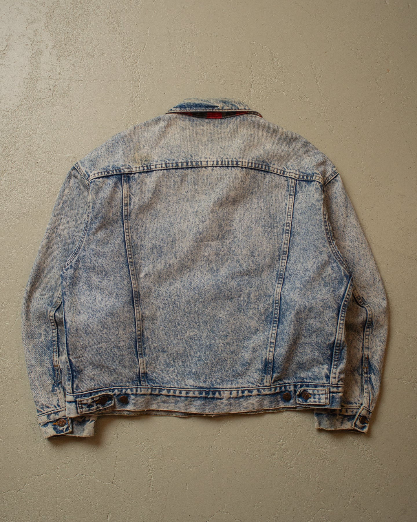 80s Levi`s Flannel Lined Denim Jacket blue - L/XL