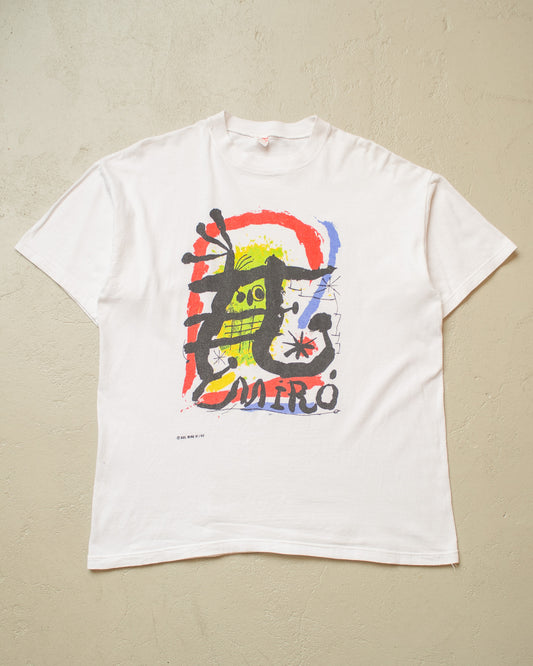 1992 Miró Art T-shirt white - L