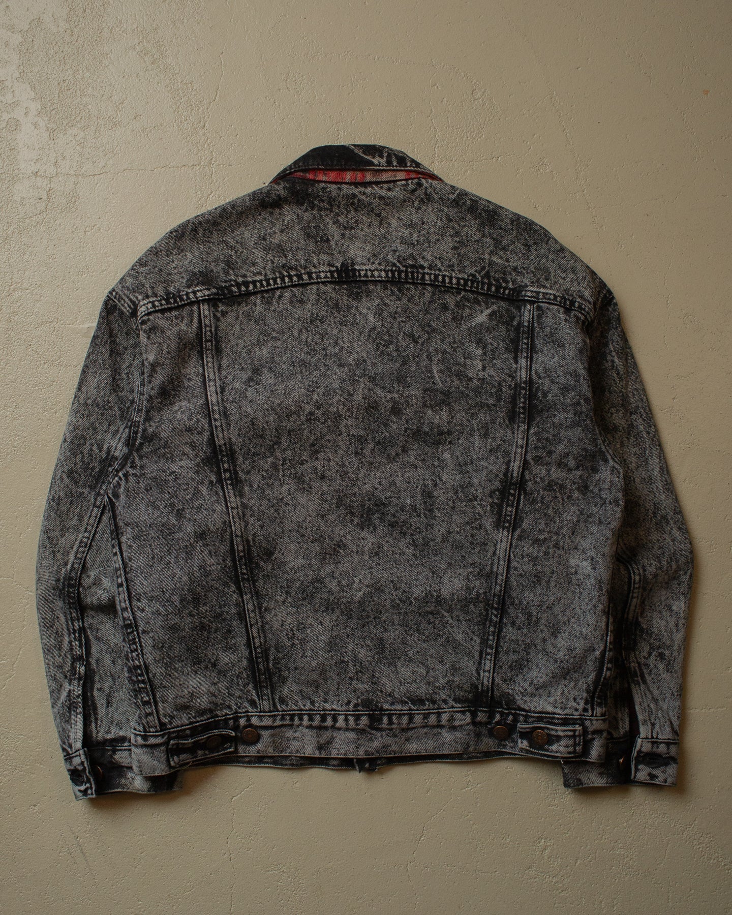 80s Levi`s Flannel Lined Denim Jacket black - M/L