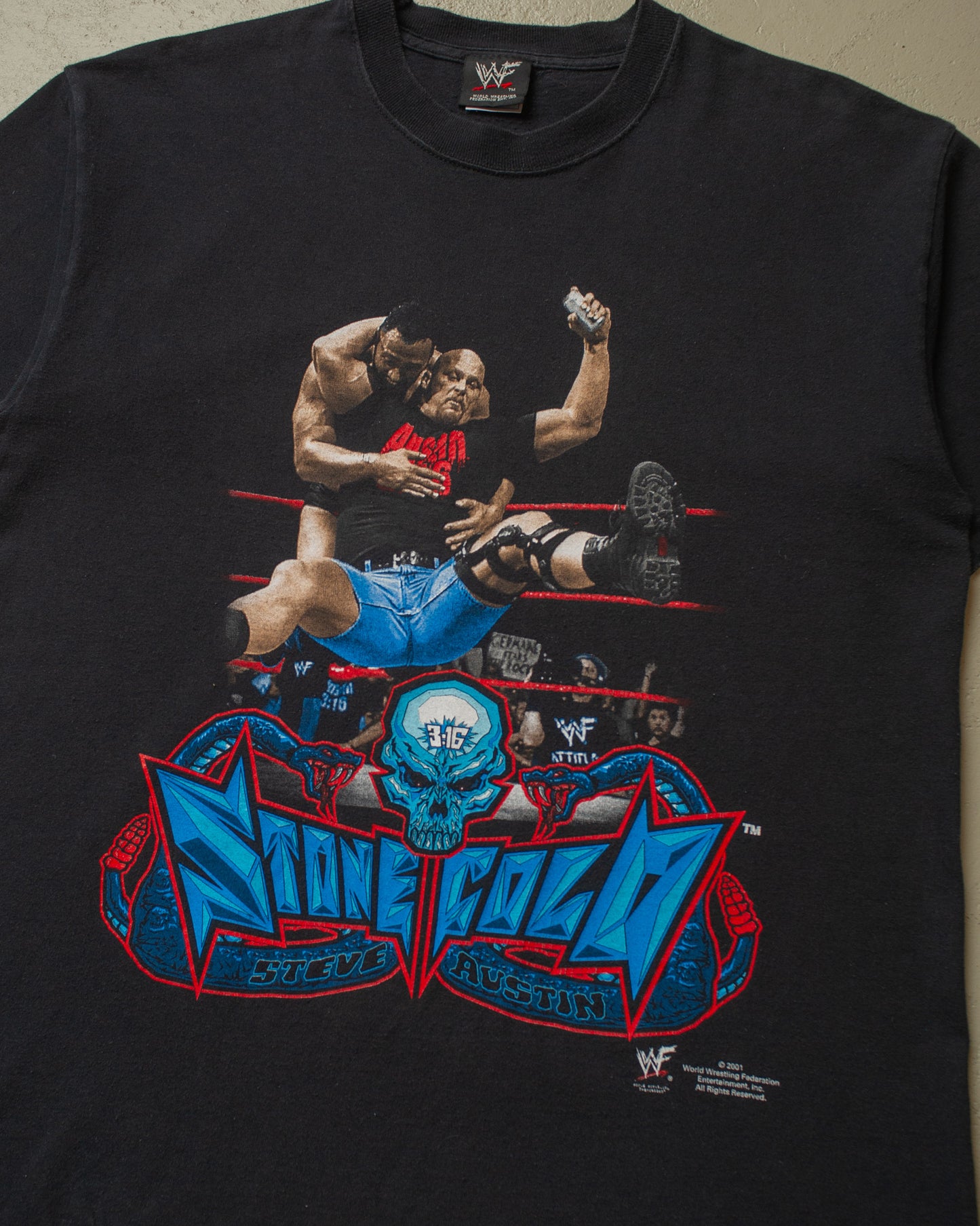 2001 WWF Stone Cold Steve Austin T-shirt black - M/L