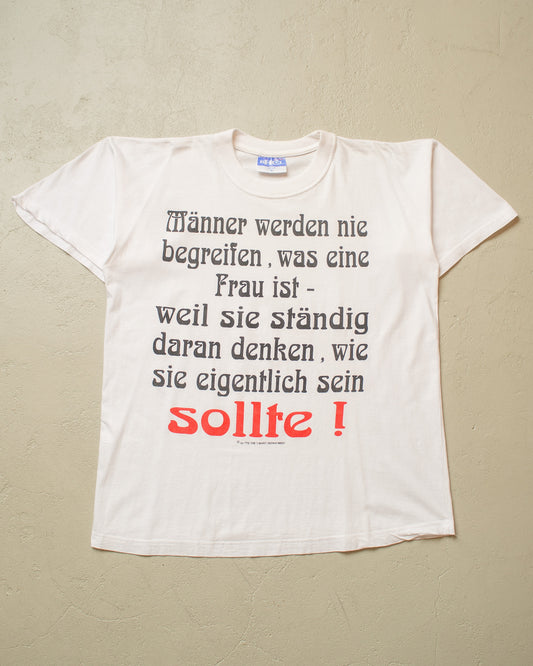 2000s "Männer werden nie begreifen.." T-shirt white - XL