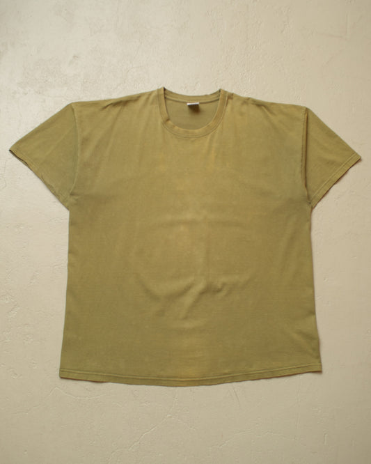 2000s Faded Blank T-shirt khaki - XXL
