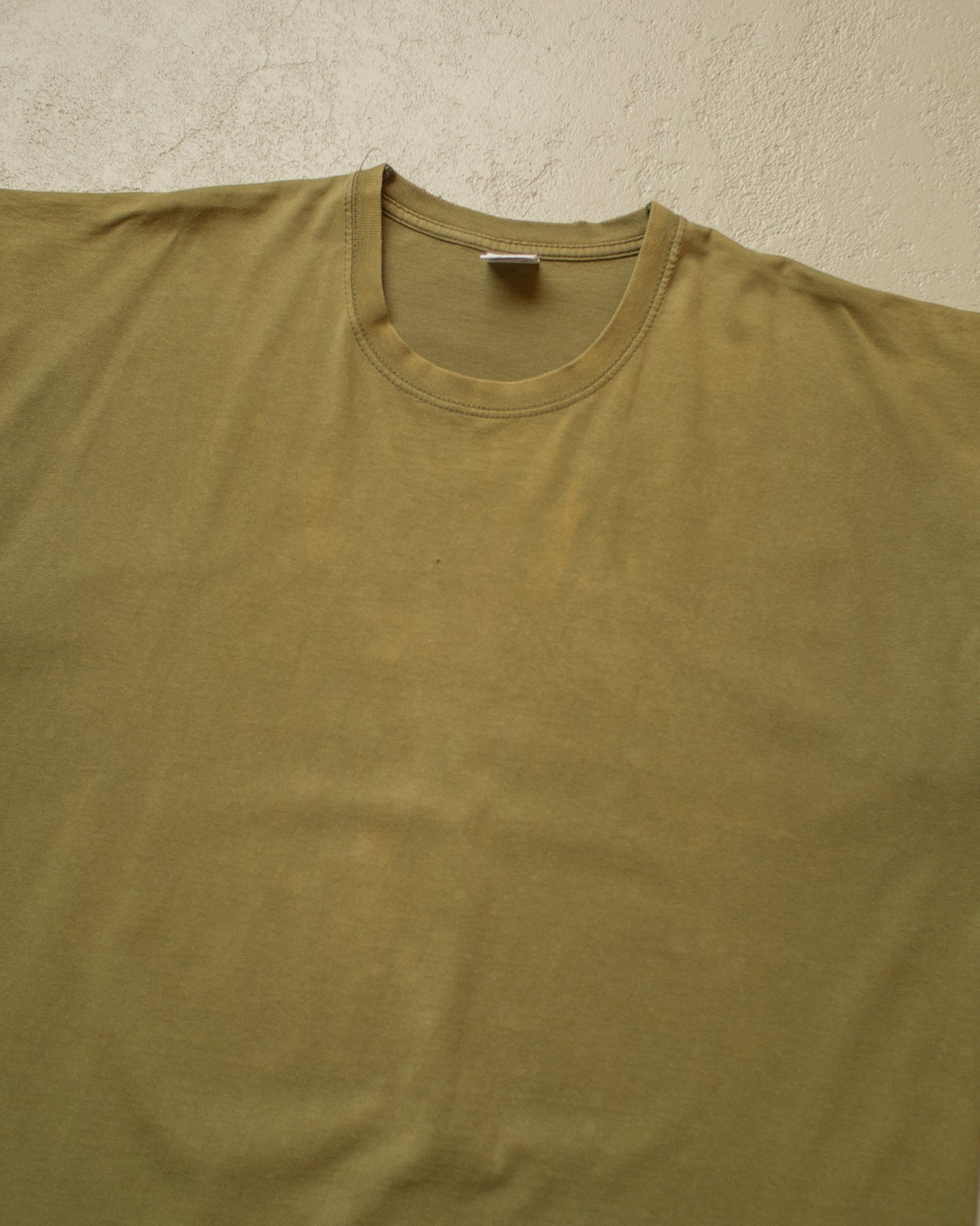 2000s Faded Blank T-shirt khaki - XXL