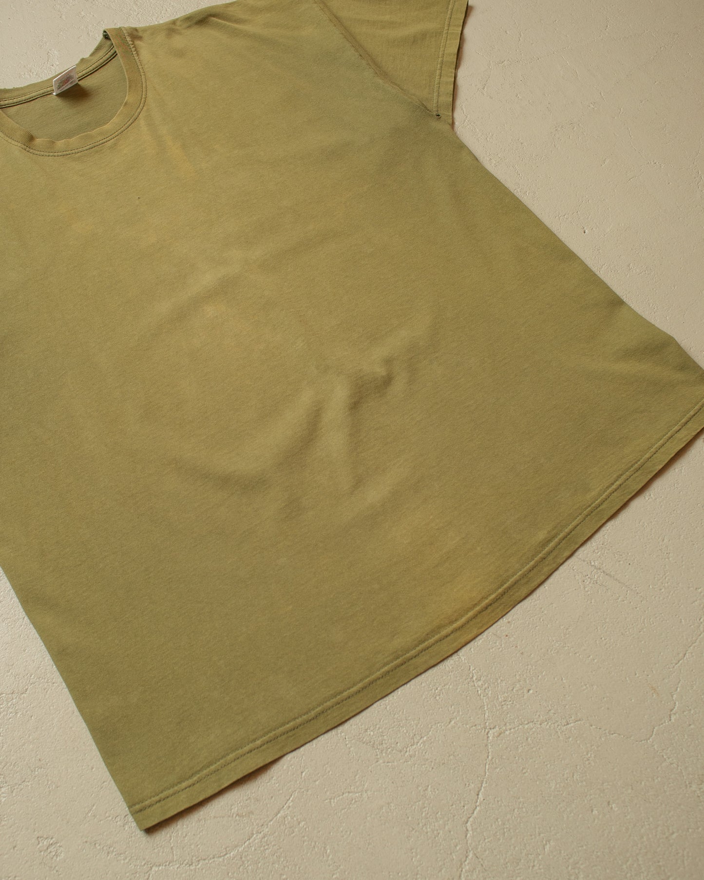 2000s Faded Blank T-shirt khaki - XXL