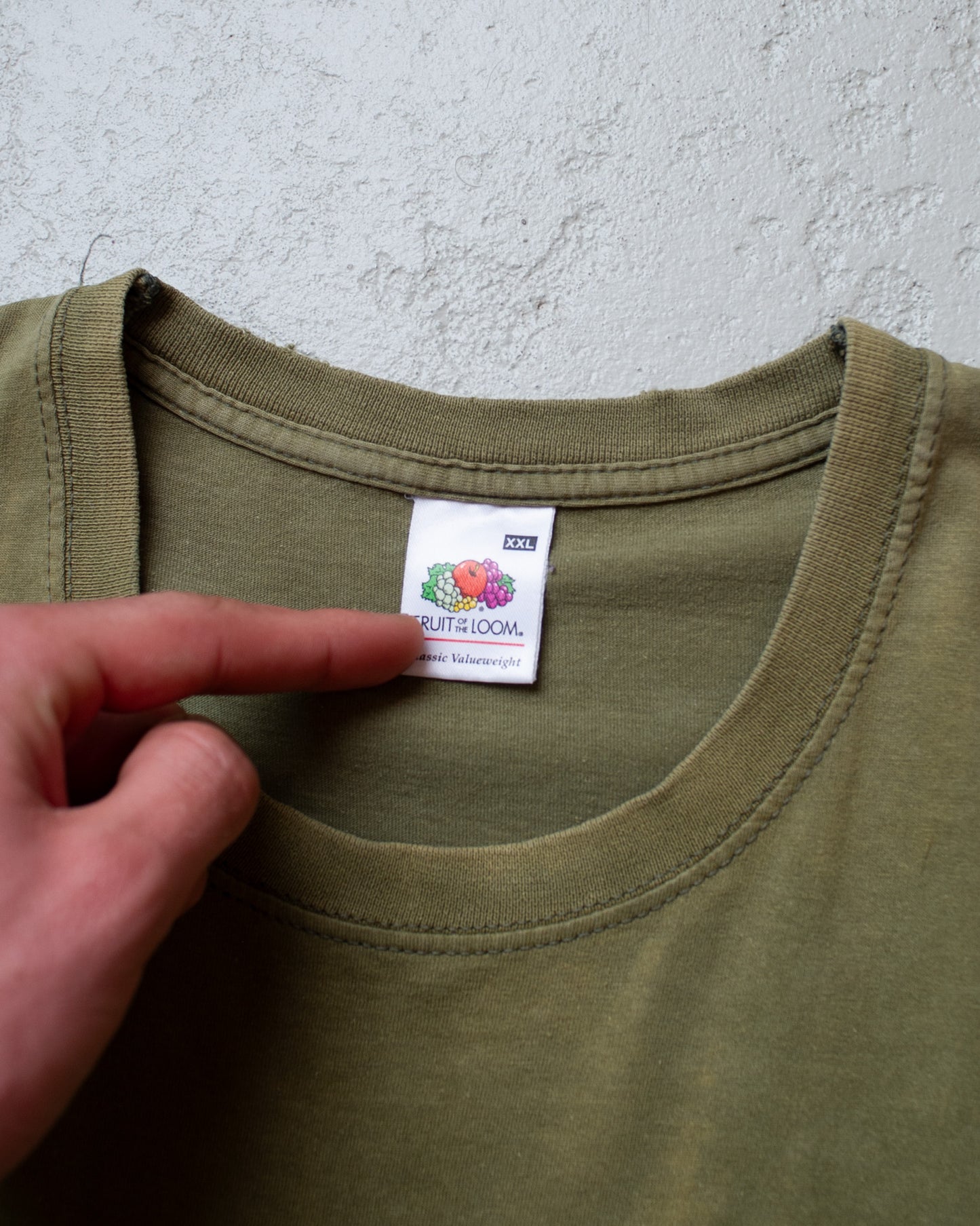 2000s Faded Blank T-shirt khaki - XXL