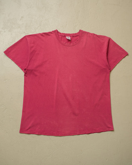 2000s Faded Blank T-shirt burgundy - XXL
