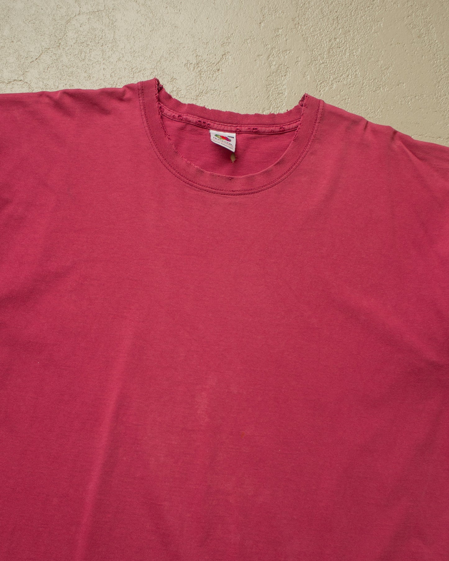 2000s Faded Blank T-shirt burgundy - XXL