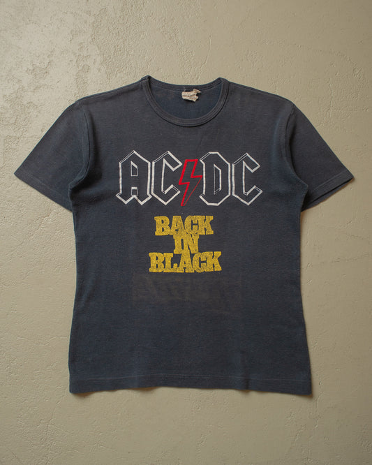1980s Faded AC/DC Back in Black T-shirt black - S