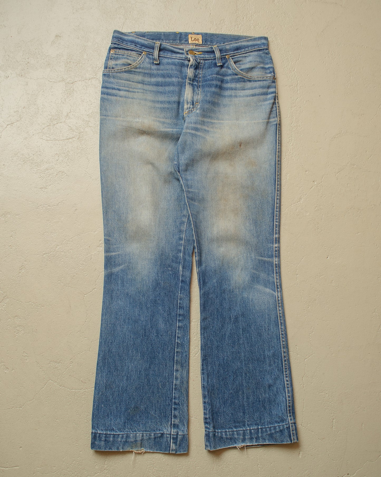 1970s Lee Faded Flared Jeans blue - W32 L30