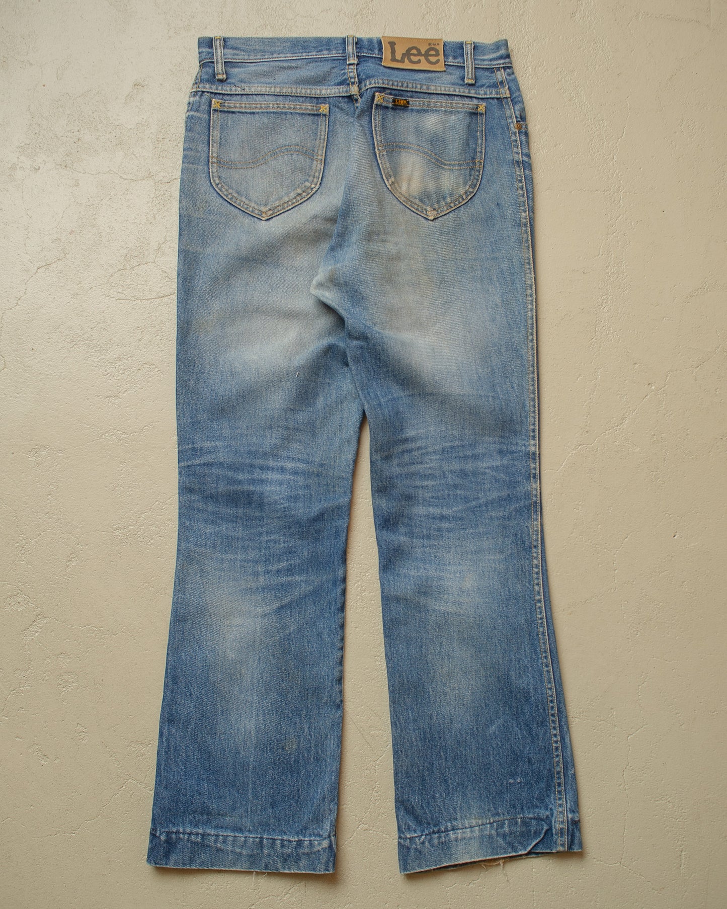 1970s Lee Faded Flared Jeans blue - W32 L30