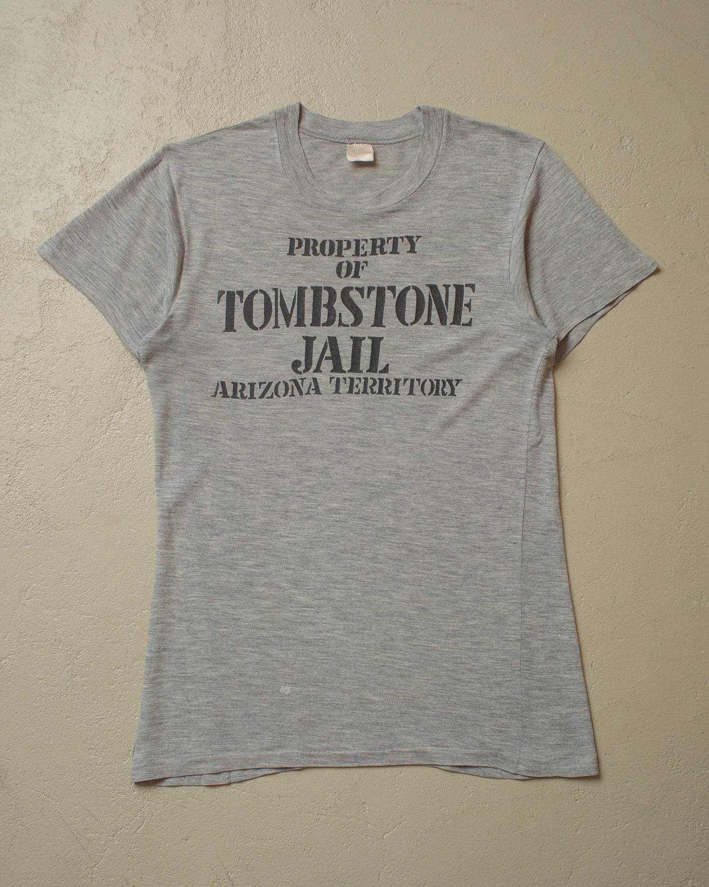 1970s/80s Property of Tombstone Jail T-shirt grey - M/L