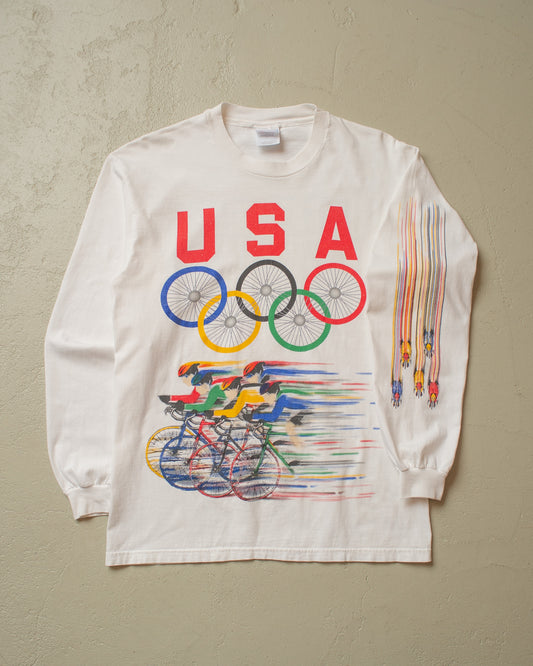 1990s USA Olympic Cycling Longsleeve white - M