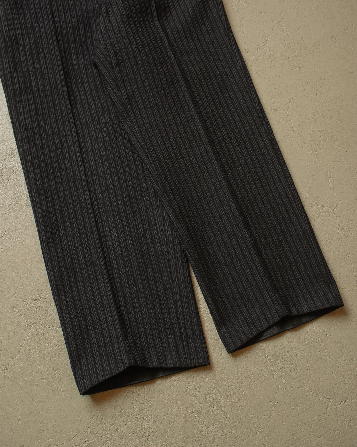 1940s German Fishtail striped Morning Suit Pants black - W33 L28