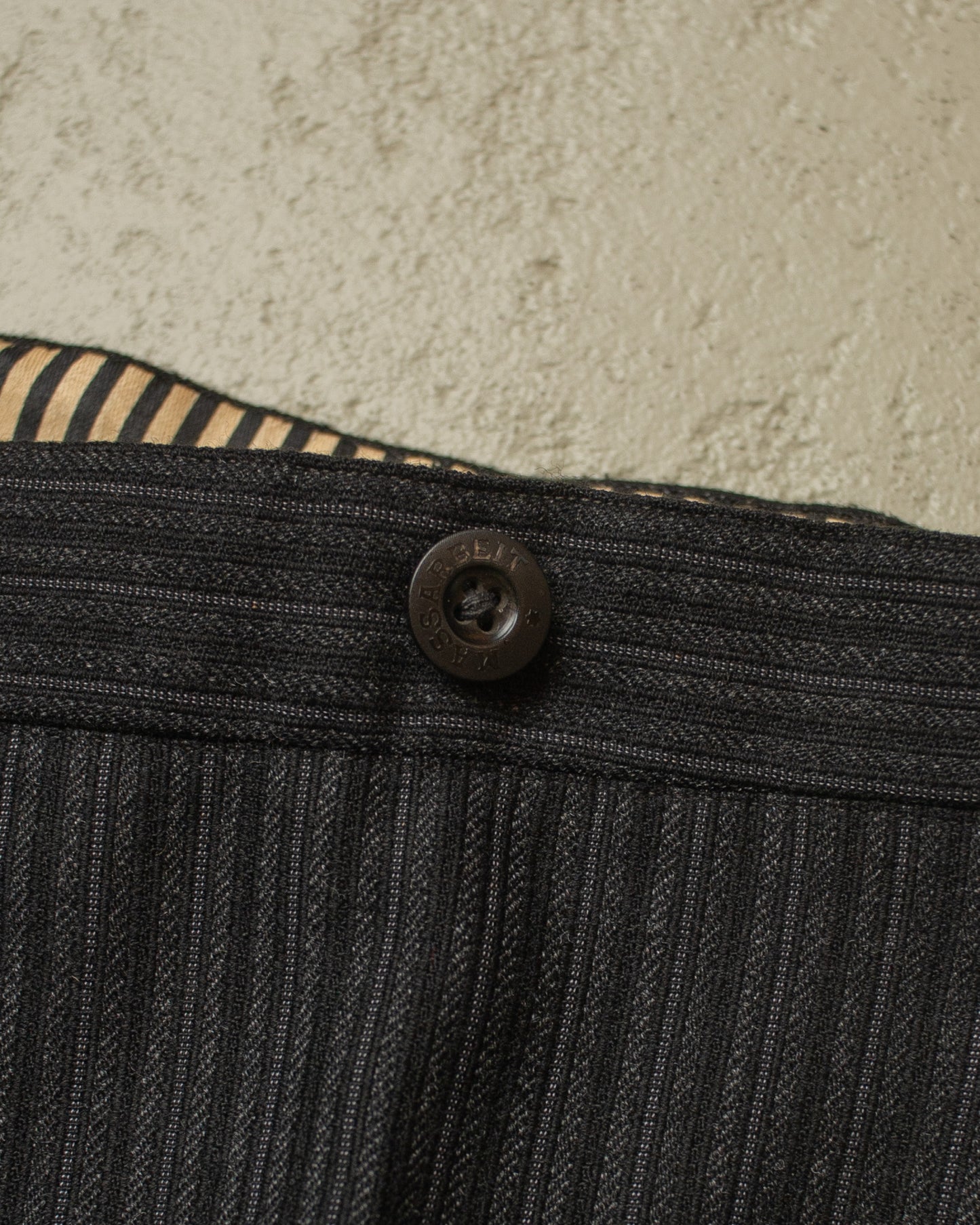 1940s German Fishtail striped Morning Suit Pants black - W33 L28