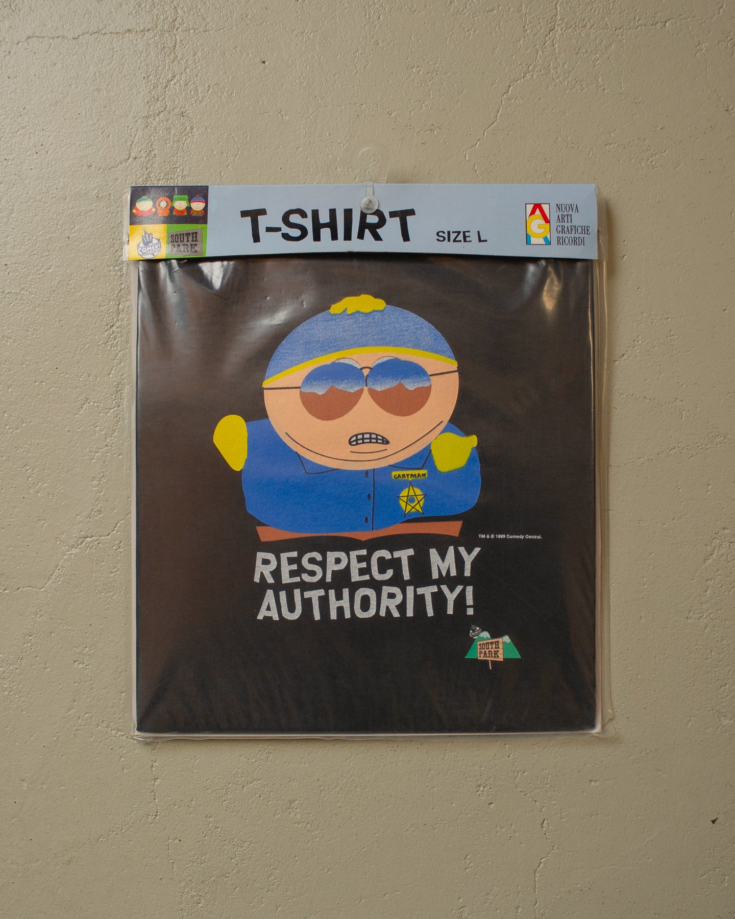 1999 Deadstock South Park "Cartman" T-shirt black - L/XL