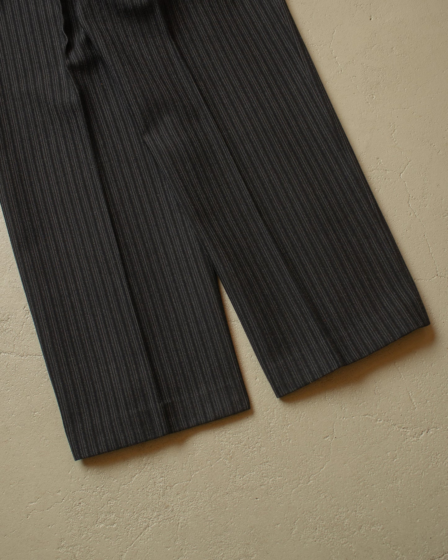 1940s German Fishtail striped Morning Suit Pants black - W33 L28