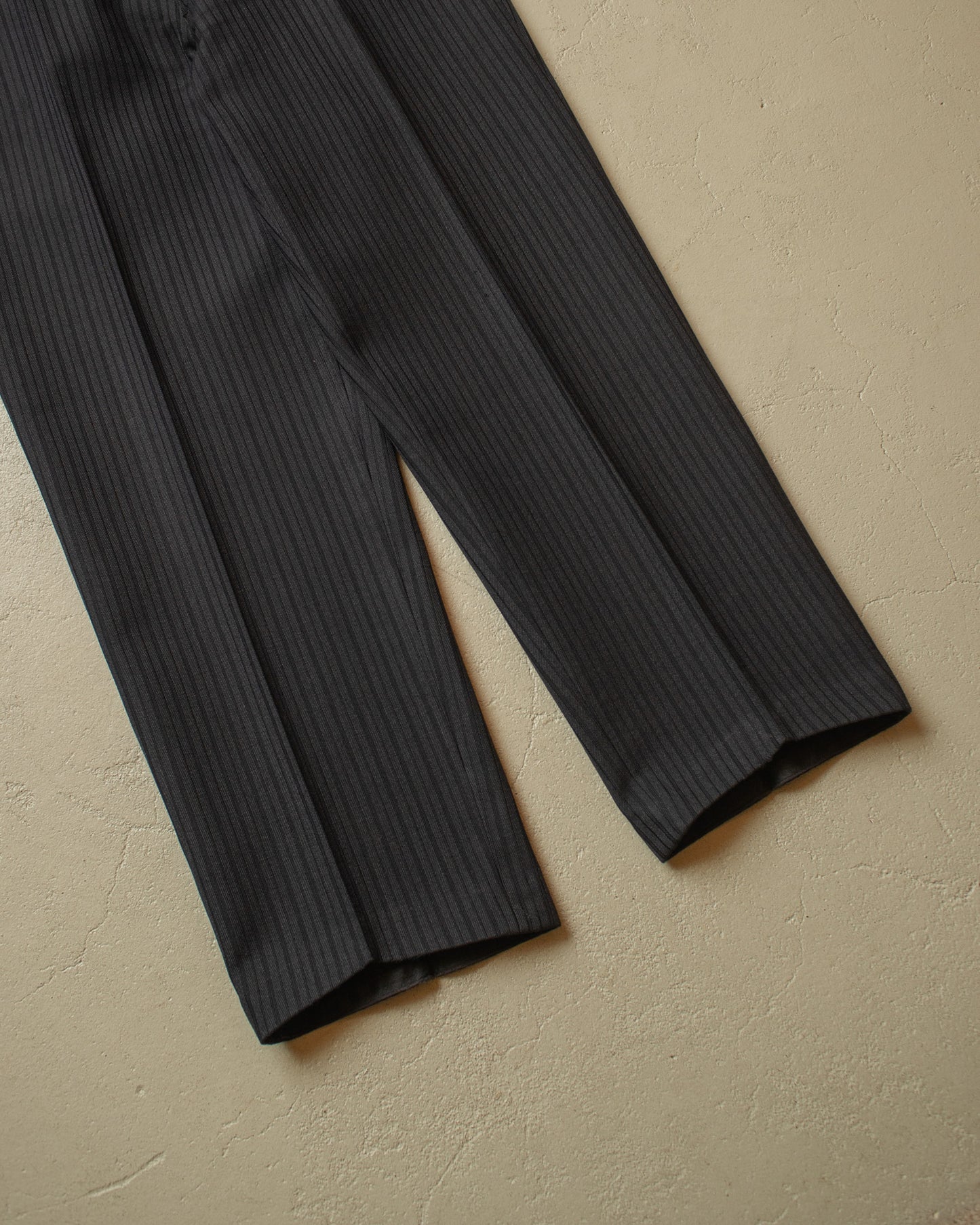 1930s/40s German Fishtail striped Morning Suit Pants black - W33/34 L27