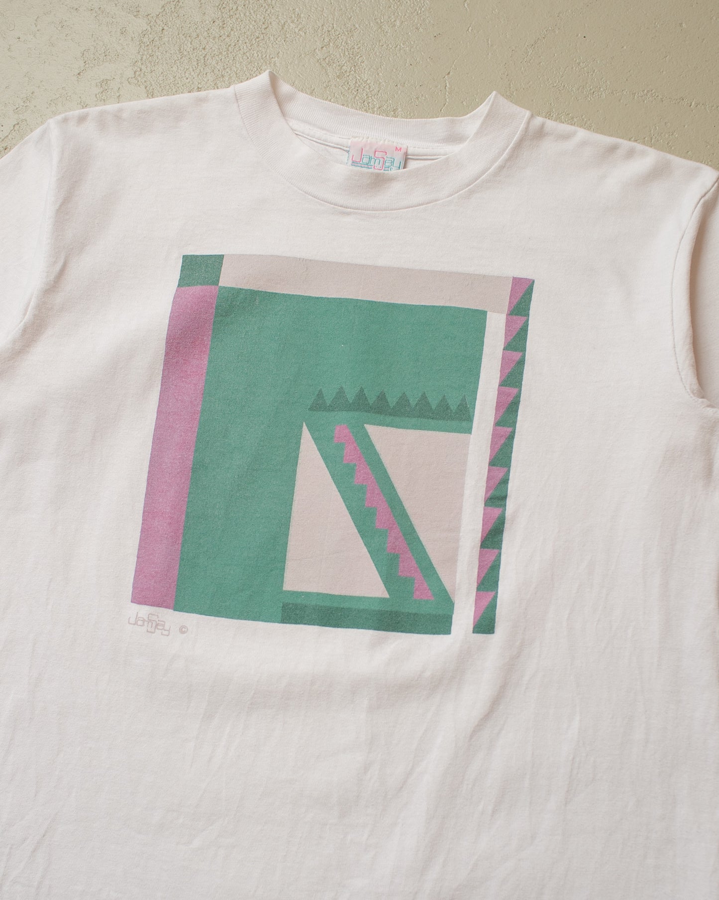 1980s/90s JamSay Abstract Art T-shirt white - M
