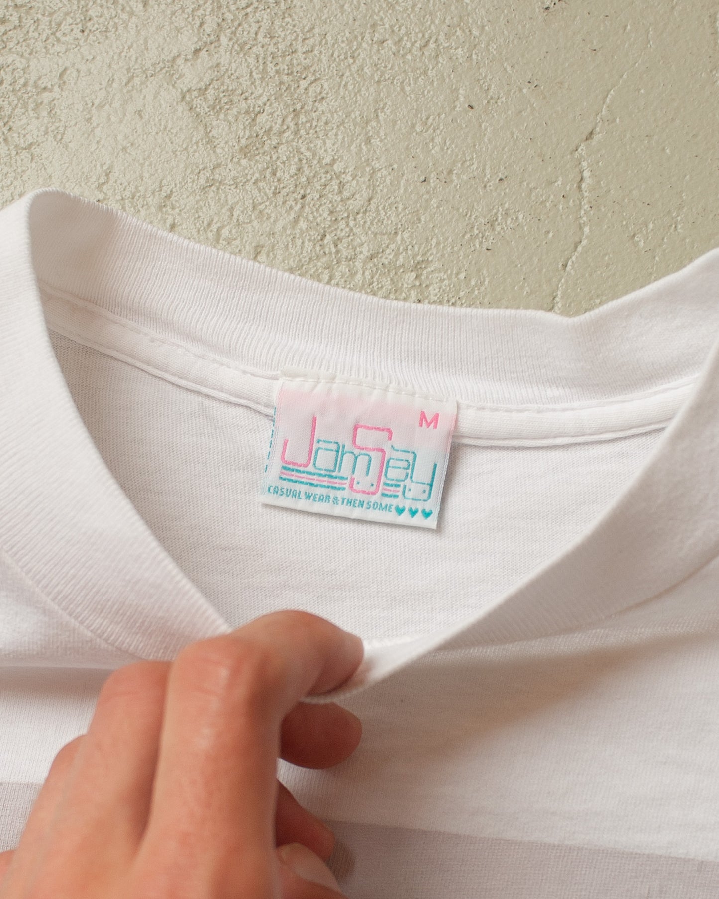 1980s/90s JamSay Abstract Art T-shirt white - M