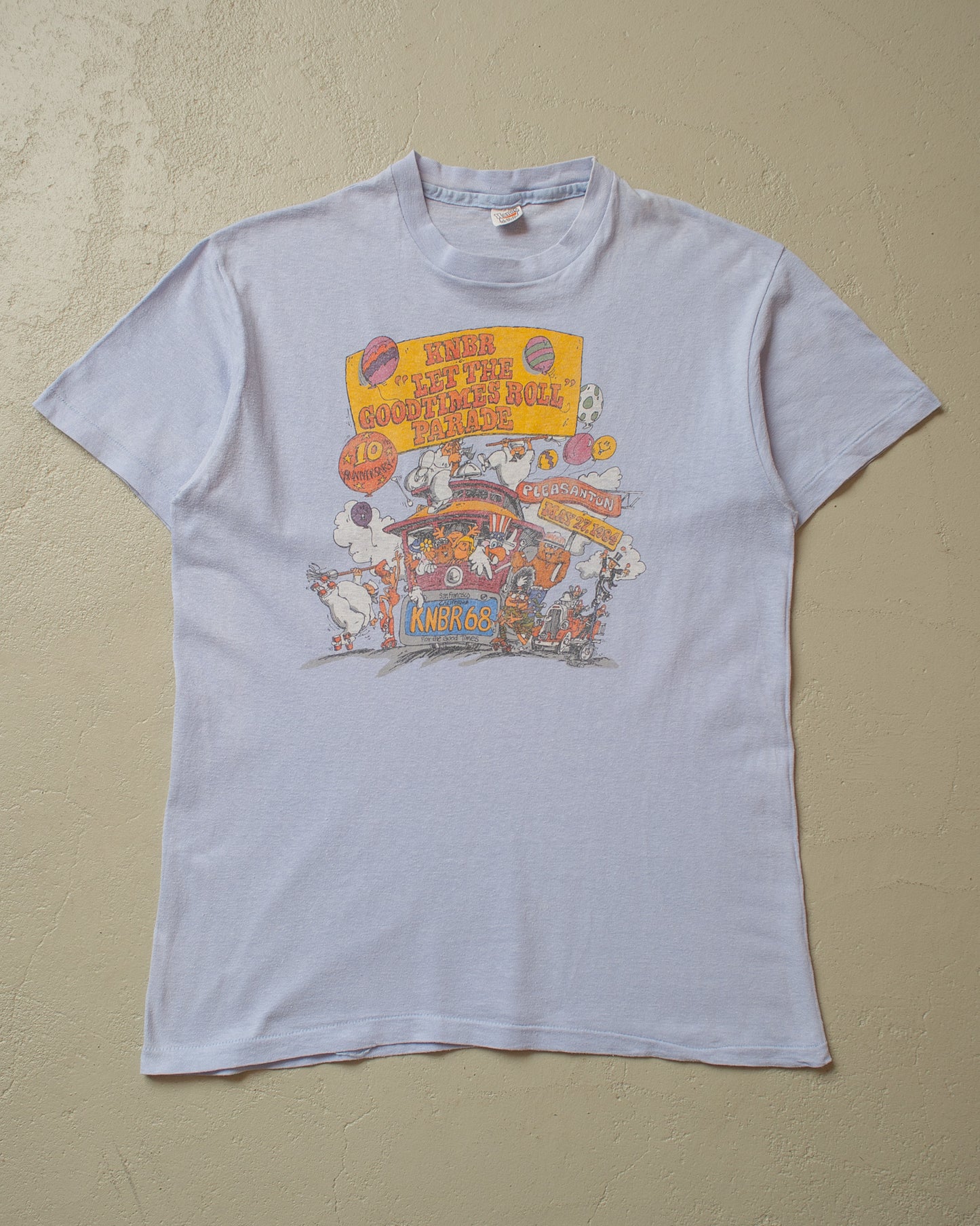 1984  KNBR68 10 Year Anniversary Radio T-shirt blue - M