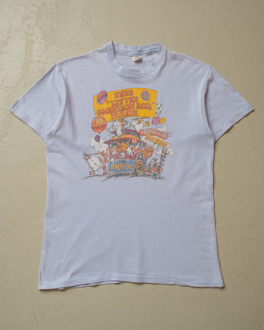 1984  KNBR68 10 Year Anniversary Radio T-shirt blue - M