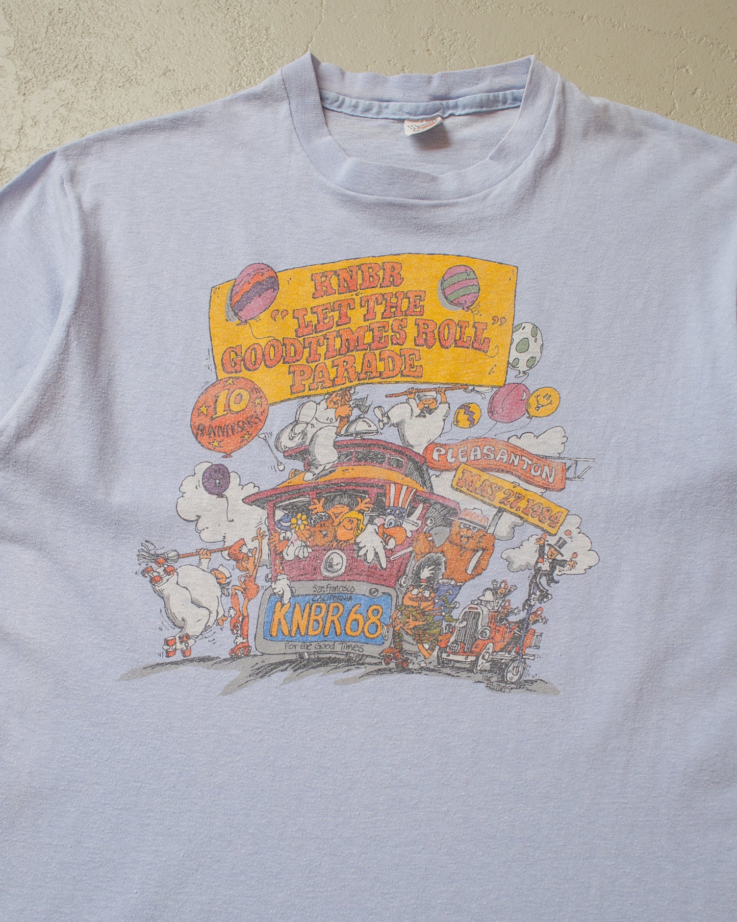 1984  KNBR68 10 Year Anniversary Radio T-shirt blue - M
