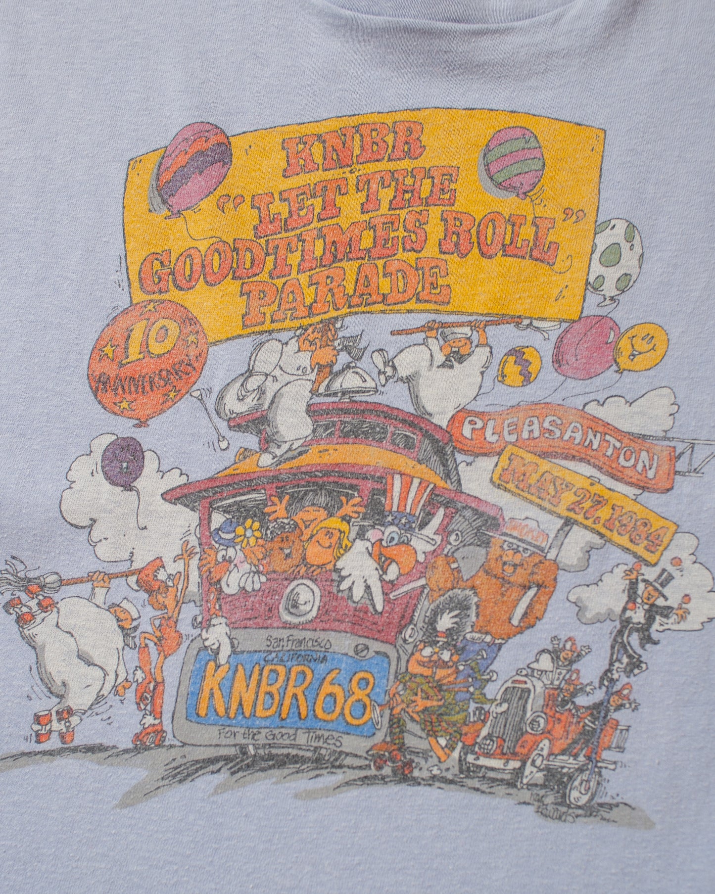 1984  KNBR68 10 Year Anniversary Radio T-shirt blue - M