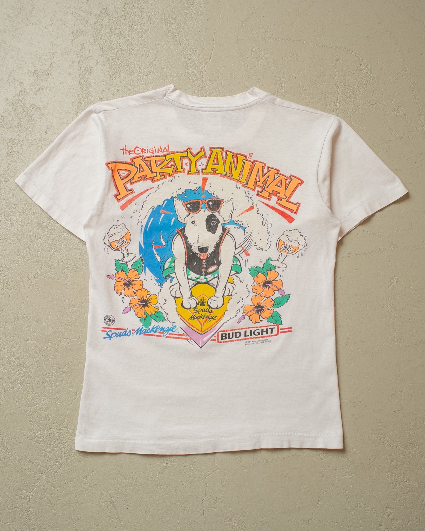 1987 Spuds Mackenzie Bud Light T-shirt white - S
