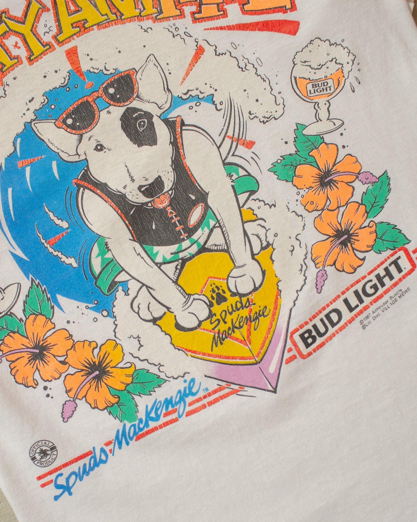 1987 Spuds Mackenzie Bud Light T-shirt white - S