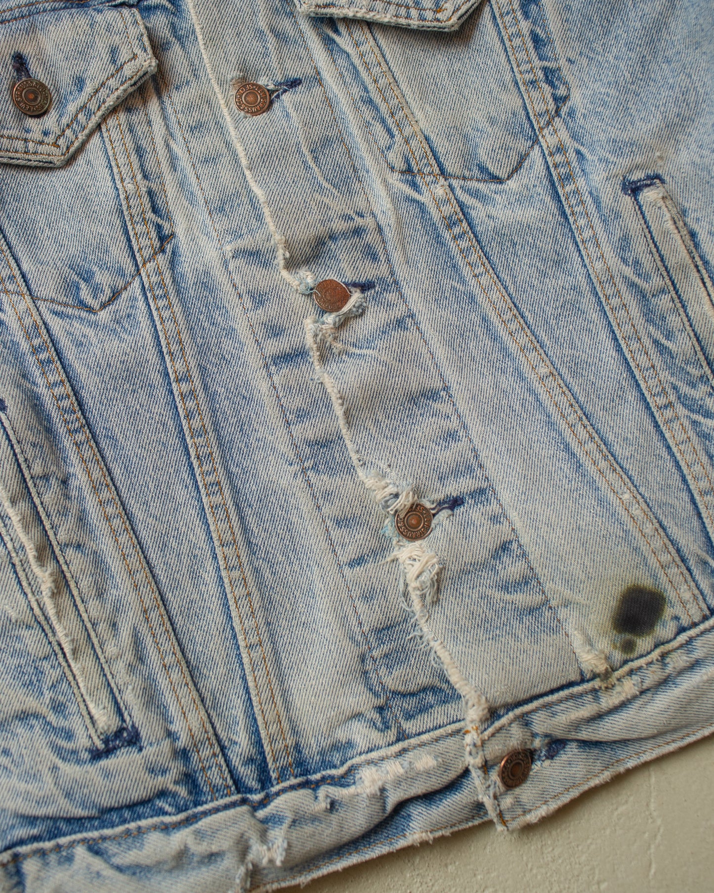 1980s distressed Levi´s Type 3 Denim Jacket blue - M