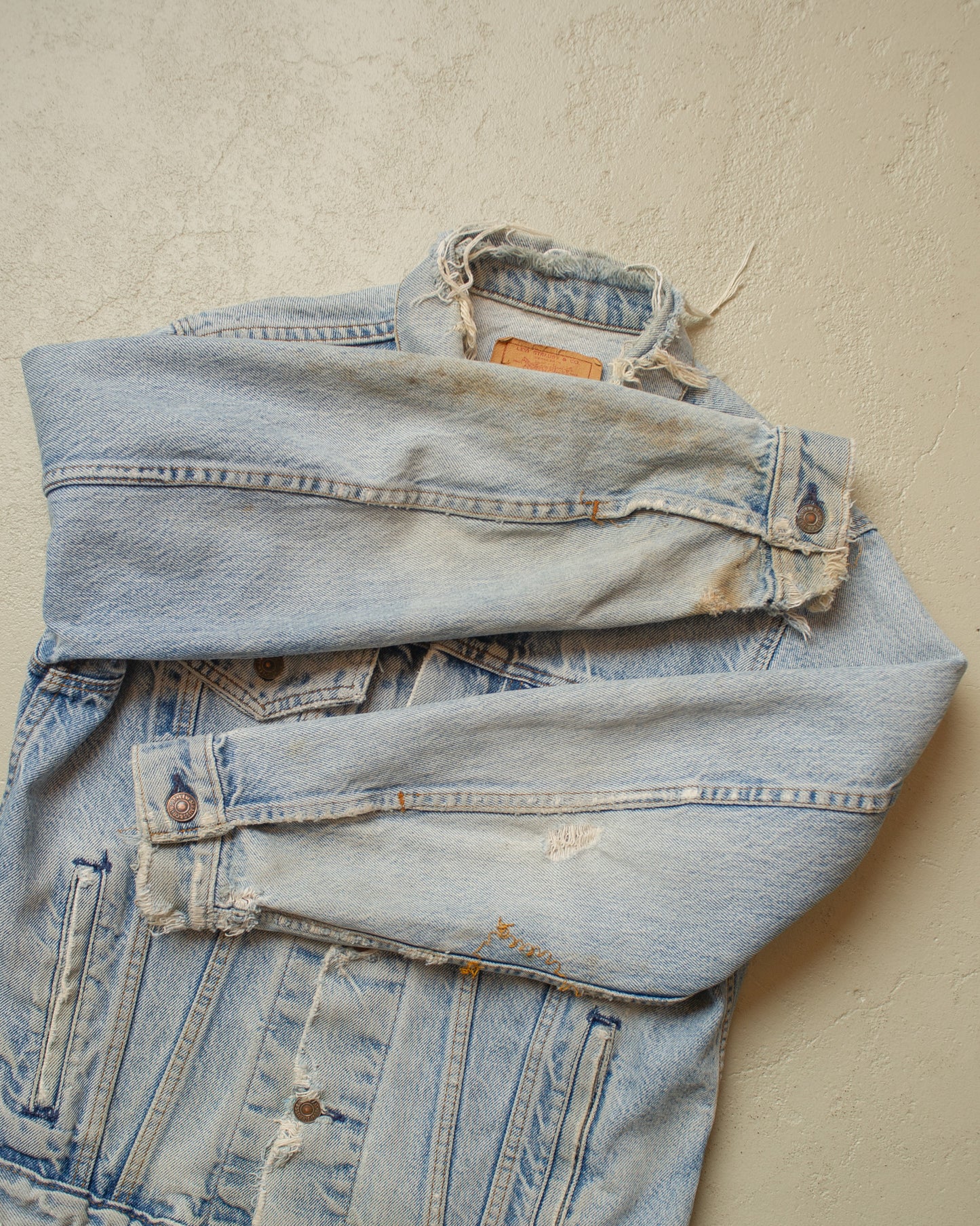 1980s distressed Levi´s Type 3 Denim Jacket blue - M