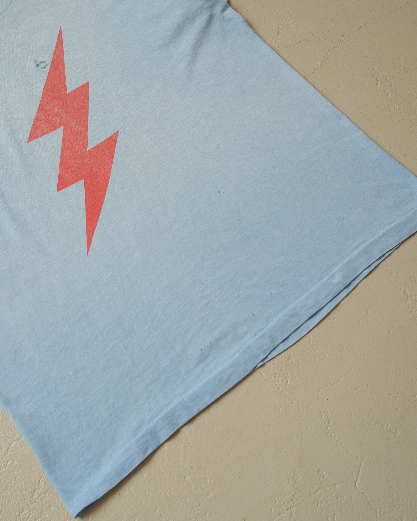 1980s distressed Lightning T-shirt blue - M/L