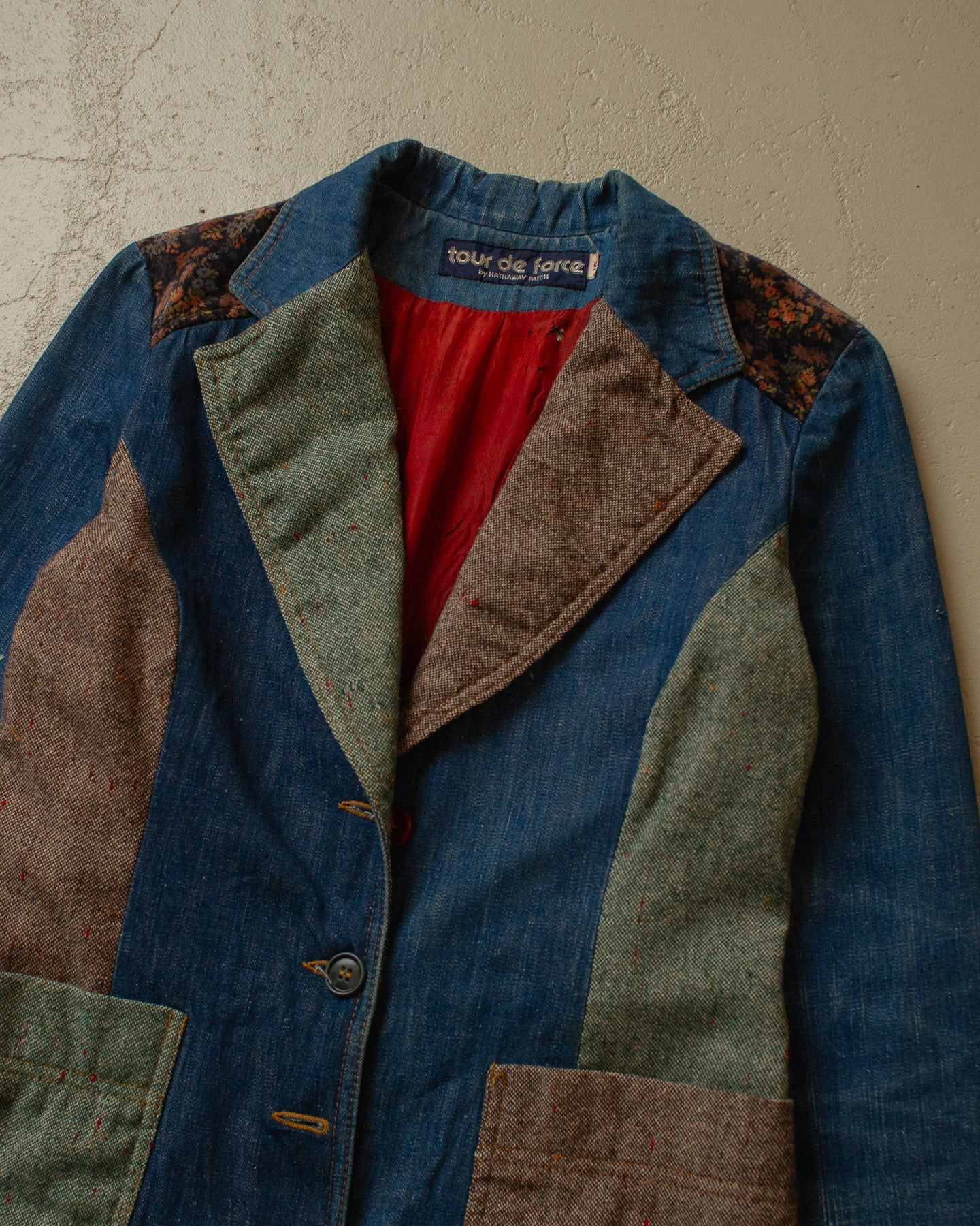 1980s Womens tour de force Denim Patchwork Jacket - M