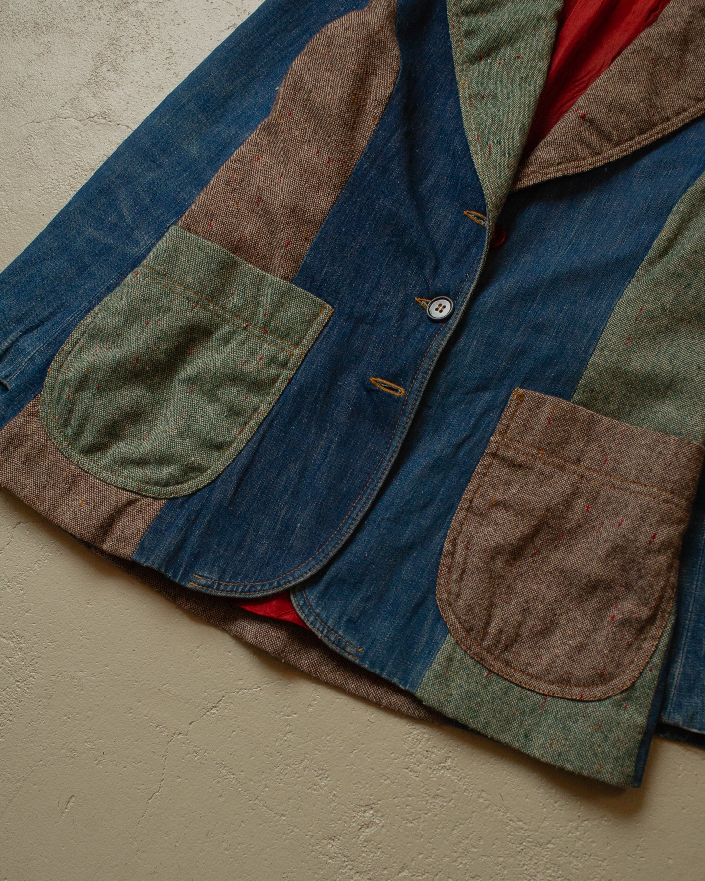 1980s Womens tour de force Denim Patchwork Jacket - M