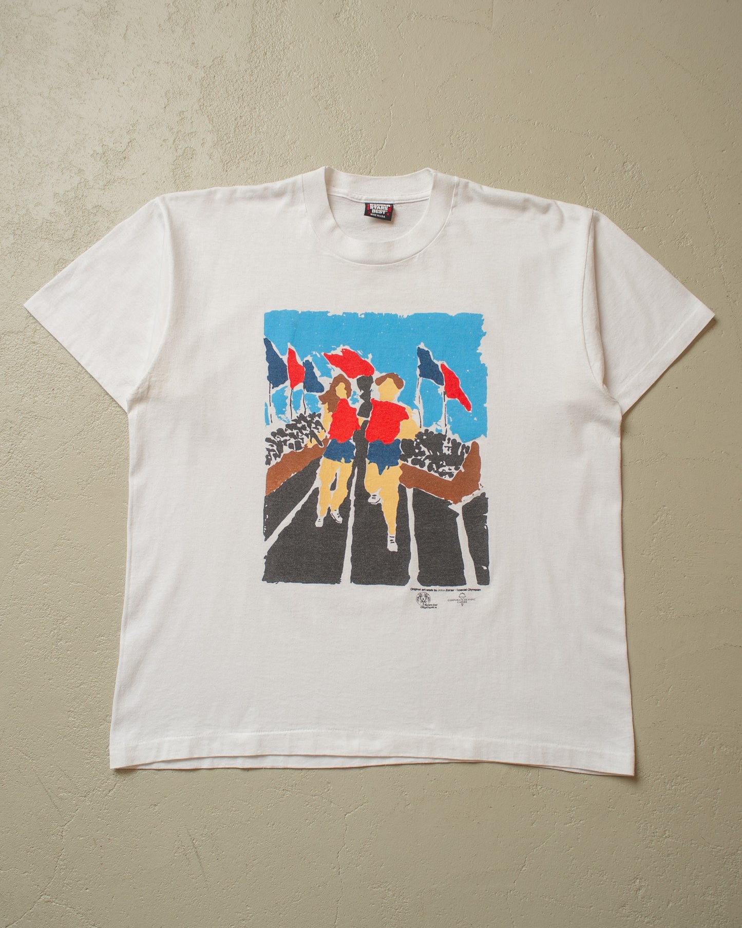 1990s Special Olympian Art T-shirt white - L/XL