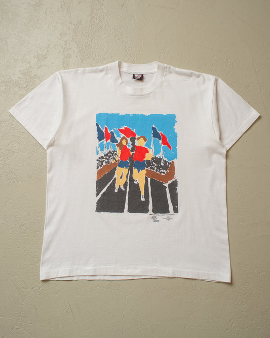1990s Special Olympian Art T-shirt white - L/XL