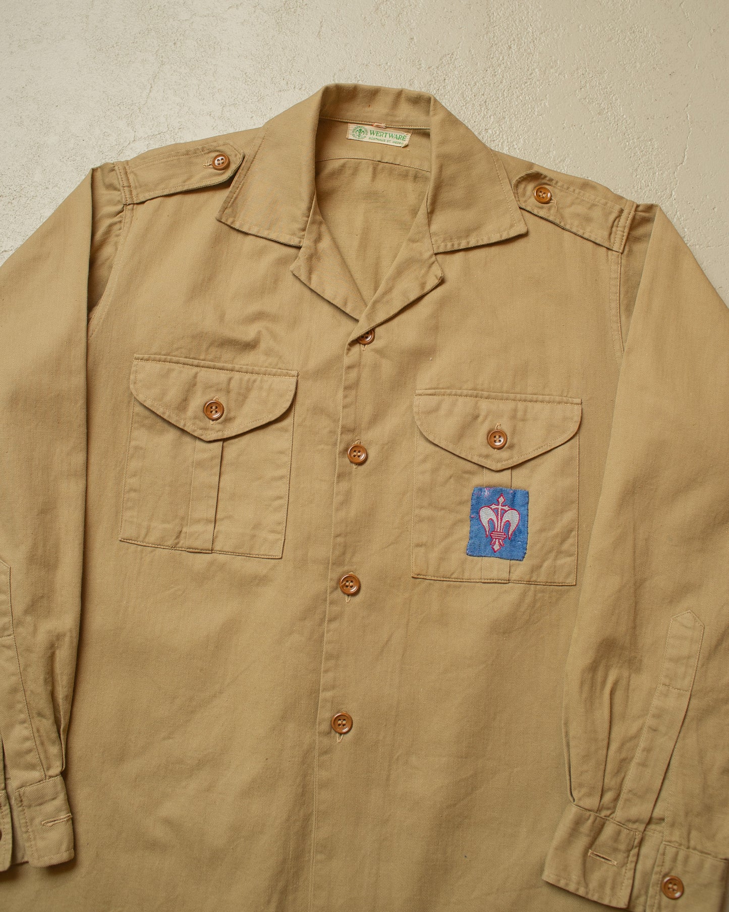 1950s German "Wertware" Boy Scouts Field Shirt khaki - M/L
