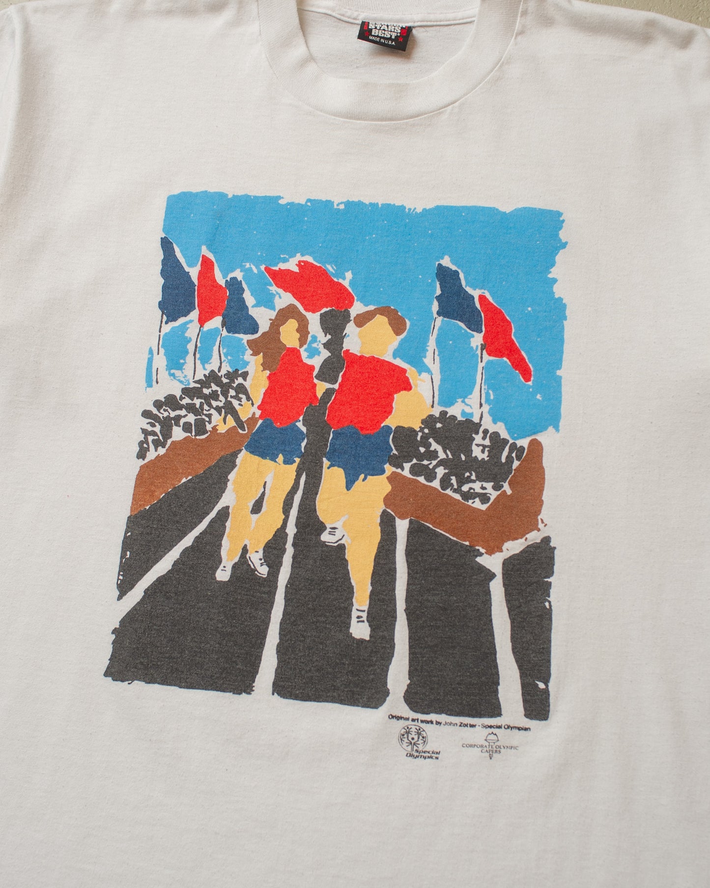 1990s Special Olympian Art T-shirt white - L/XL
