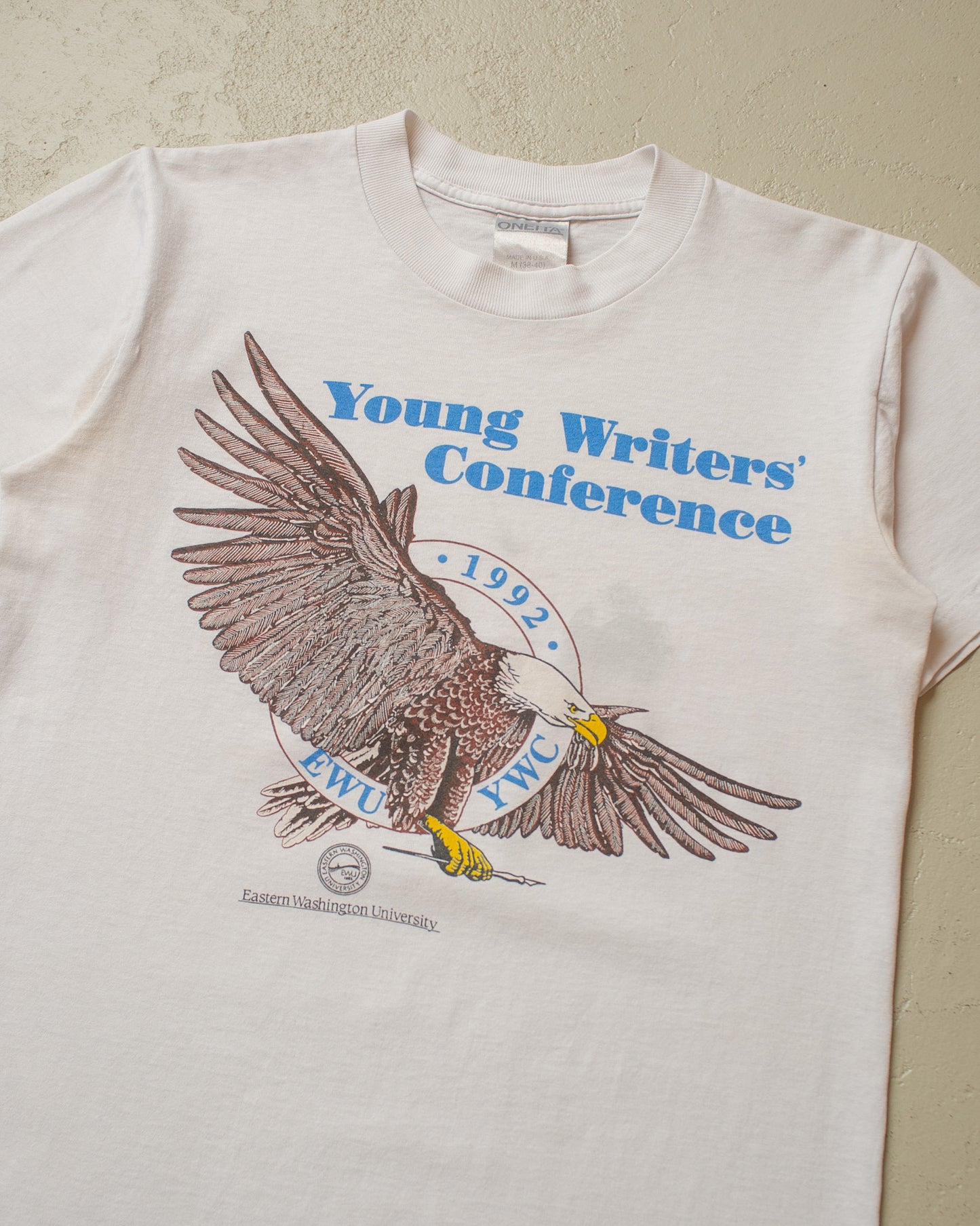 1992 Young Writers Conference EWU T-shirt white - S/M