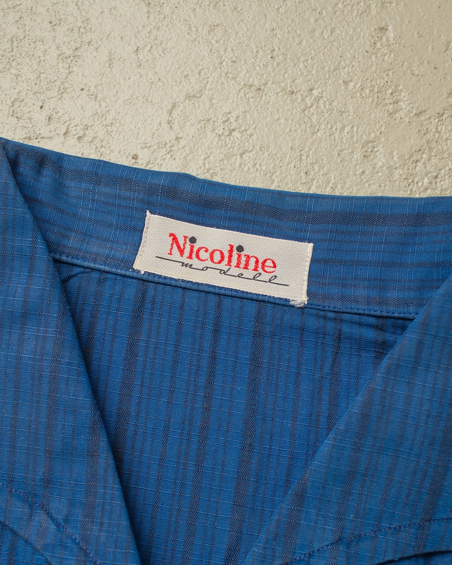1950s unworn German light Cotton Sport Shirt blue - L/XL