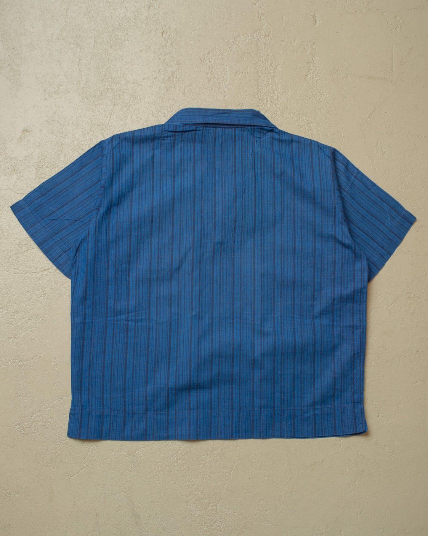 1950s unworn German light Cotton Sport Shirt blue - L/XL
