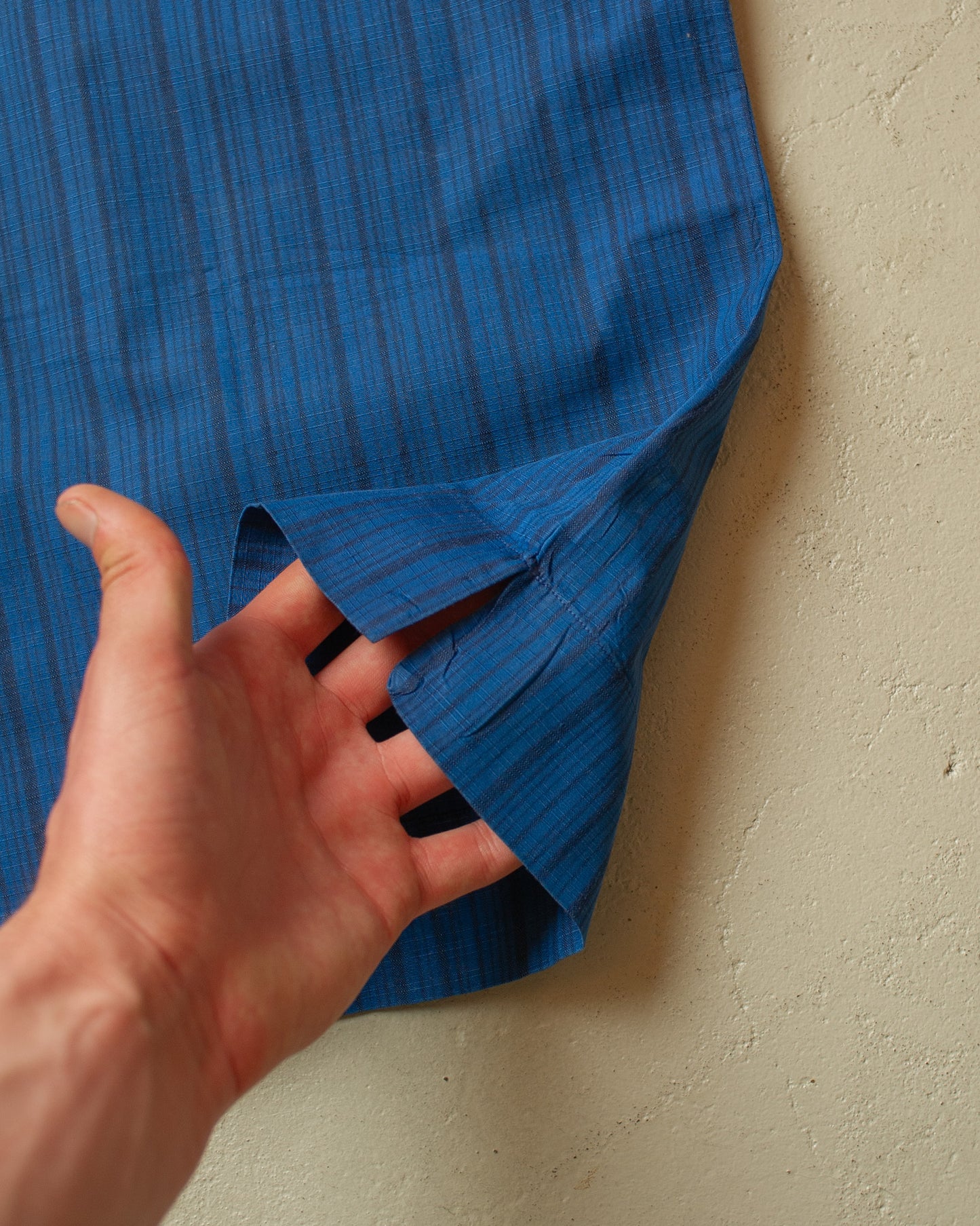1950s unworn German light Cotton Sport Shirt blue - L/XL