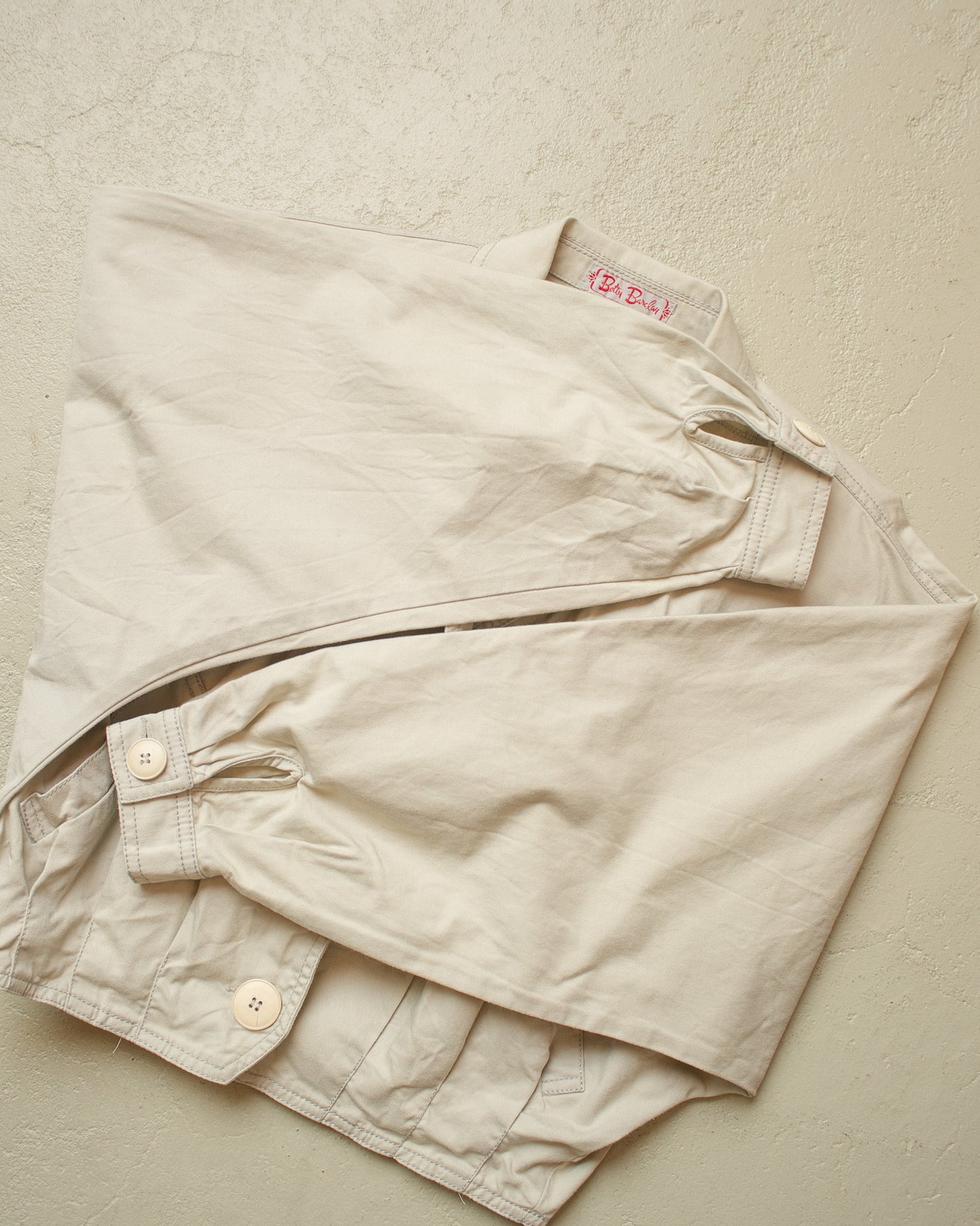 1980s Womens Betty Barclay Bat Sleeves Cotton Jacket creme - M
